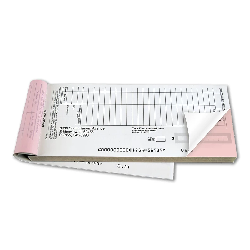 Customize Printed Duplicate Triplicate Carbonless Paper Deposit Slip Ticket Books