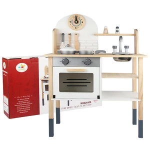 Innovative Designs Children's Classic White Clock Kitchen Juguetes Wooden Pretend Play House  Puzzle Toys for Kids Boys Girls CE