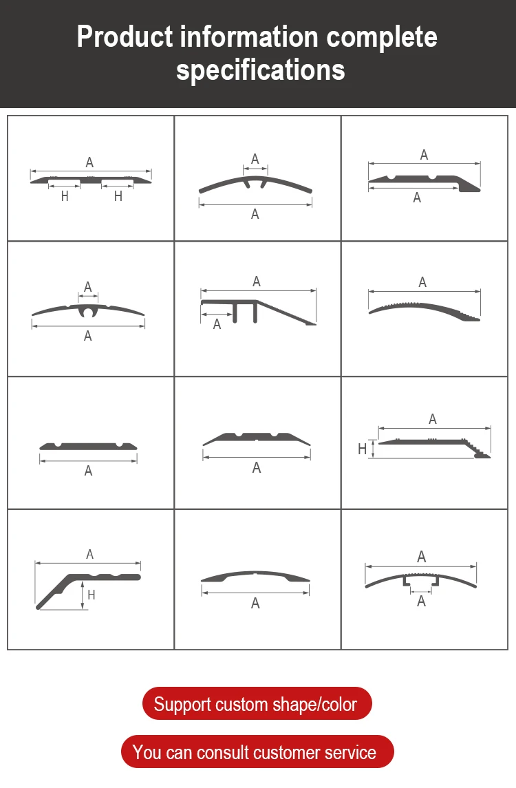 Hot Sell Transition Wall Edge Profile Tile Trim Aluminum Alloy Edge Trim skirting board flooring tile trim details