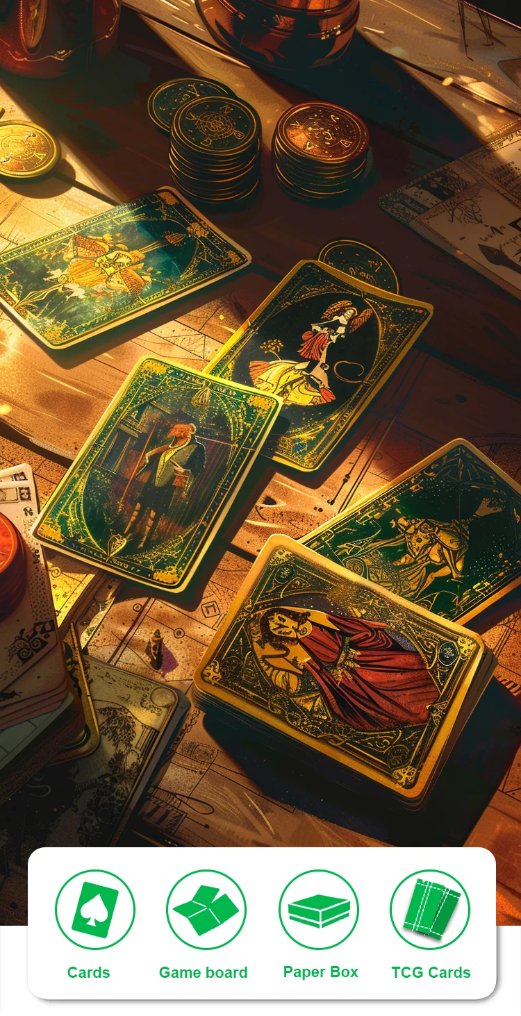 product customized special paper playing cards set hot stamping embossing 2 in 1 poker card with fild box-1