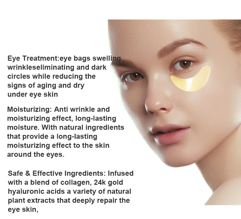 24k Gold Under Eye Patches Soin De Visag Eye Mask Anti-aging Collagen ...