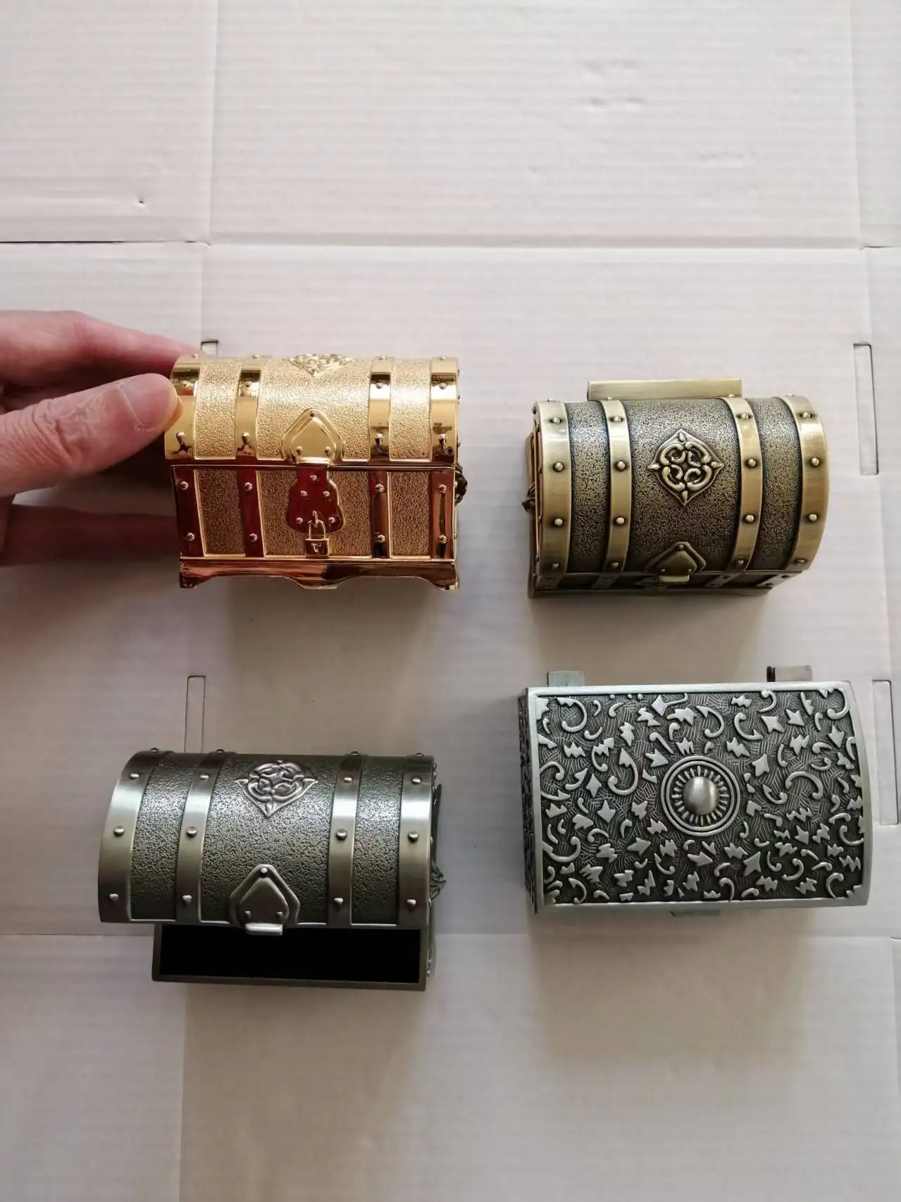 Metal Treasure Chest - Vintage Pirate Jewelry Storage