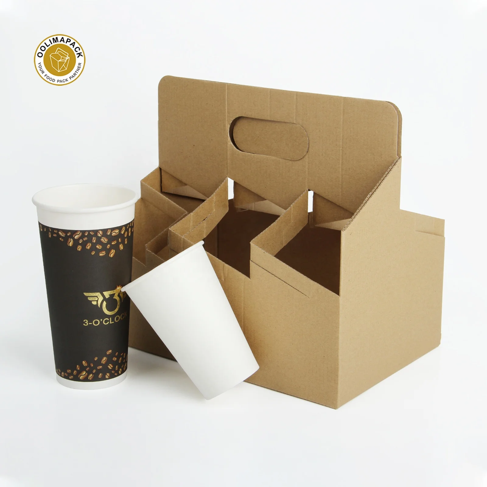 Eco Friendly Square Coffee Cup Carriers - Disposable & Stylish