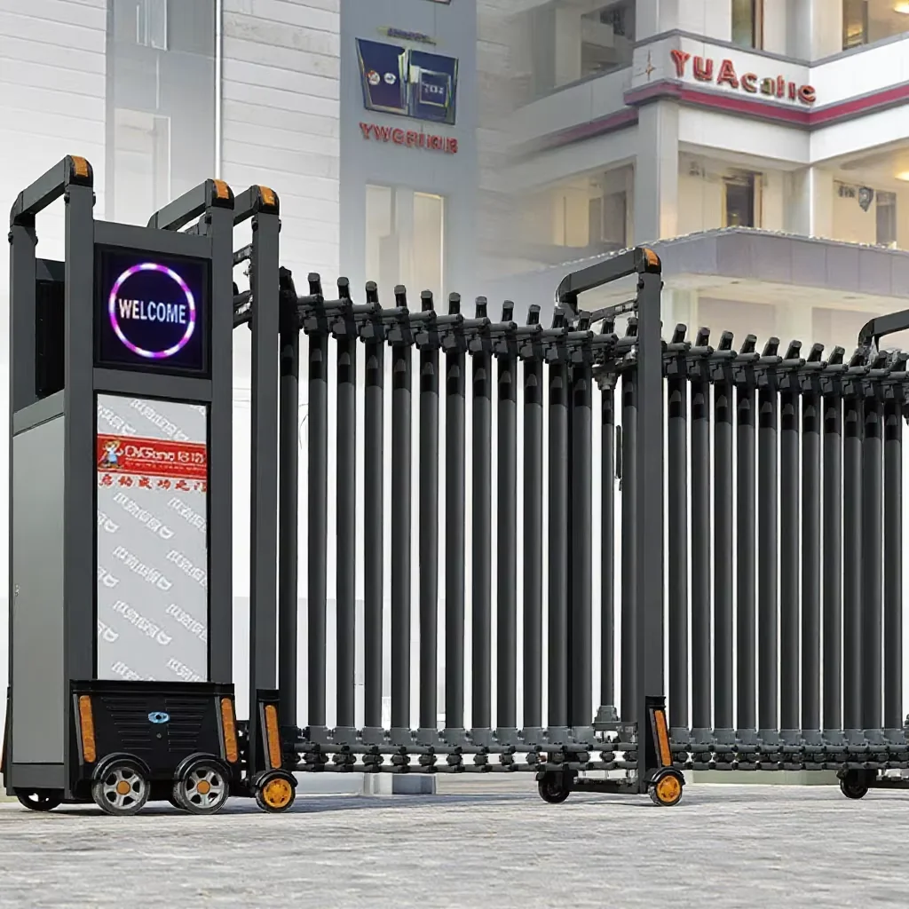 Qigong Manufacturer Automatic Retractable Gate Collapsible Gate Retractable Gate with Safety Sensor for Hotel School Factory Use