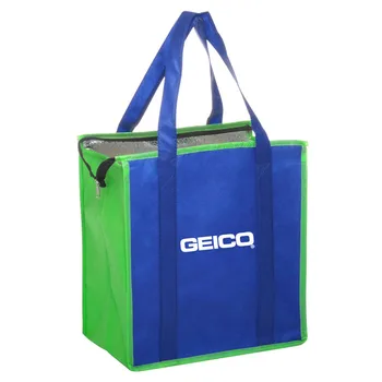 Wholesale Backpack Shaped Big Blue Striped Cooler Bags Food Thermal Bag