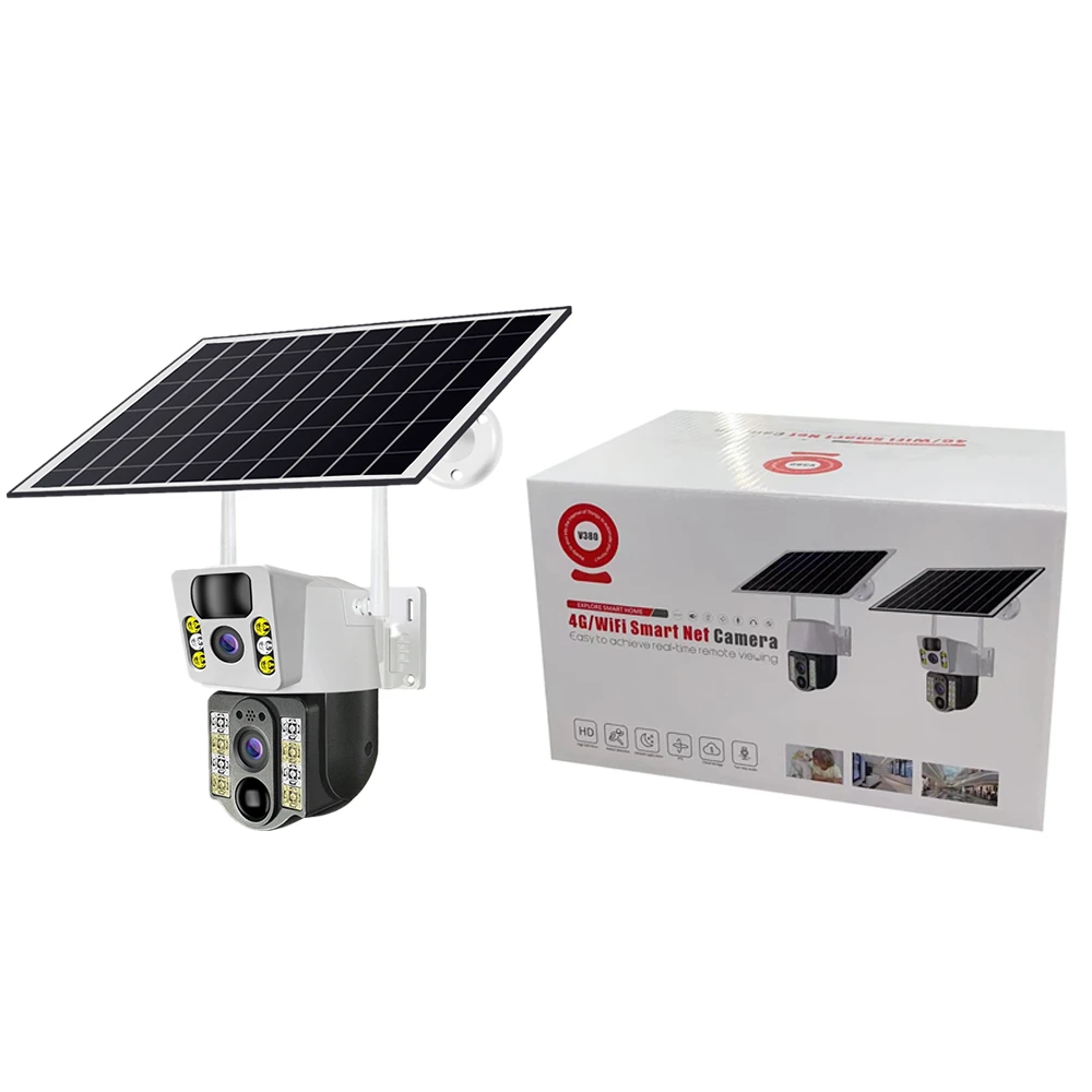 Wifi Solar PIR Ptz Camera with Dual Lens Camera Support Two Way Voice Intercorn