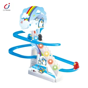 Electric Activity Race Track Racing Animal Stair Climbing Toy Penguin Tracks Small Penguin Climbing Stairs Toy