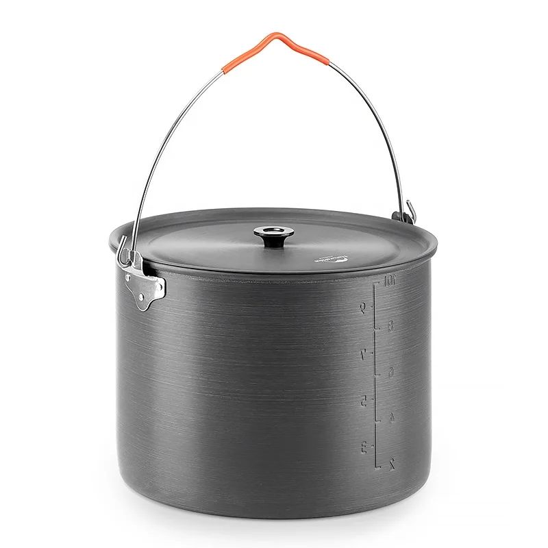 Naturehike outdoor picnic 6L 10L Large Capacity Aluminum Alloy Camping Equipment Cookware Cooking Hanging Pot