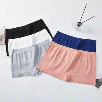 Wholesale Low Rise Underpants Lady's Underwear Quality Plain Dyed Seamless Boxer Briefs Breathable Women's Panties Underwear