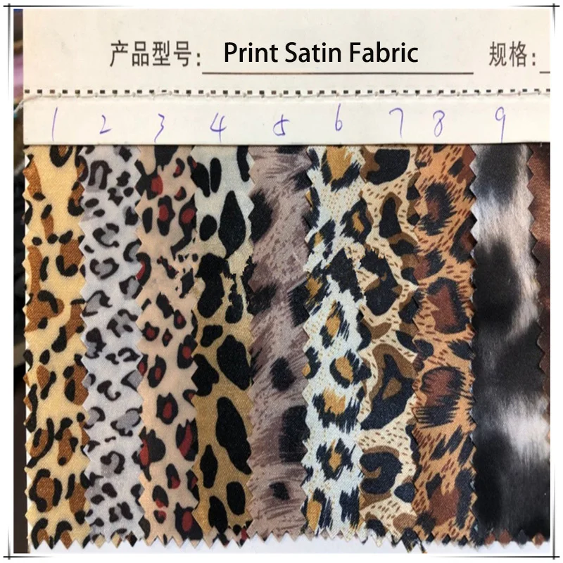 Factory Direct Sales Satin Print Fabric Animal Floral for Dress Luggage Scarf Custom Printed Satin Fabric