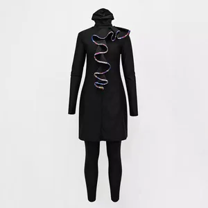 Modest Muslim Swimwear 3-Piece Set: Long Sleeve Top+Pants+Beach Cover-Up for Women Burkini Beachwear Set Women Swimsuit