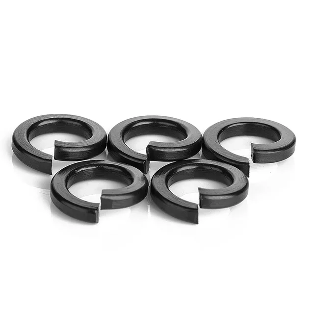 High quality customized black elastic washer, high-strength carbon steel spring washer, carbon steel open lock washer M4-M64