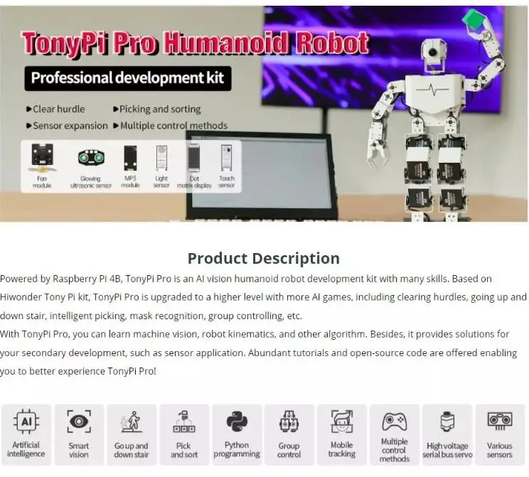 Tonypi Pro - Hiwonder Humanoid Robot Development Kit