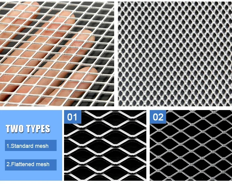 Ceiling Roof Diamond Hole Aluminium Expanded Sheet Metal Wire Mesh For ...