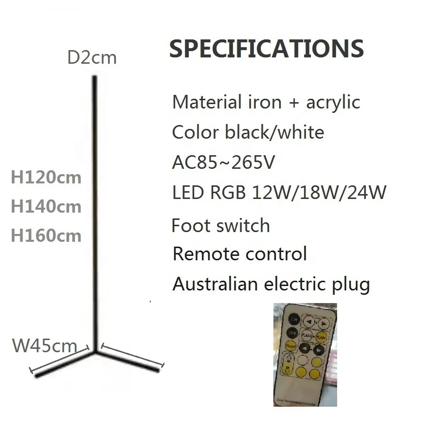 2021 New Etch Designer RGB Rainbow Remote Control Dimming Stand Lighting Led Floor Lamp RGB Corner Sunset Lamp