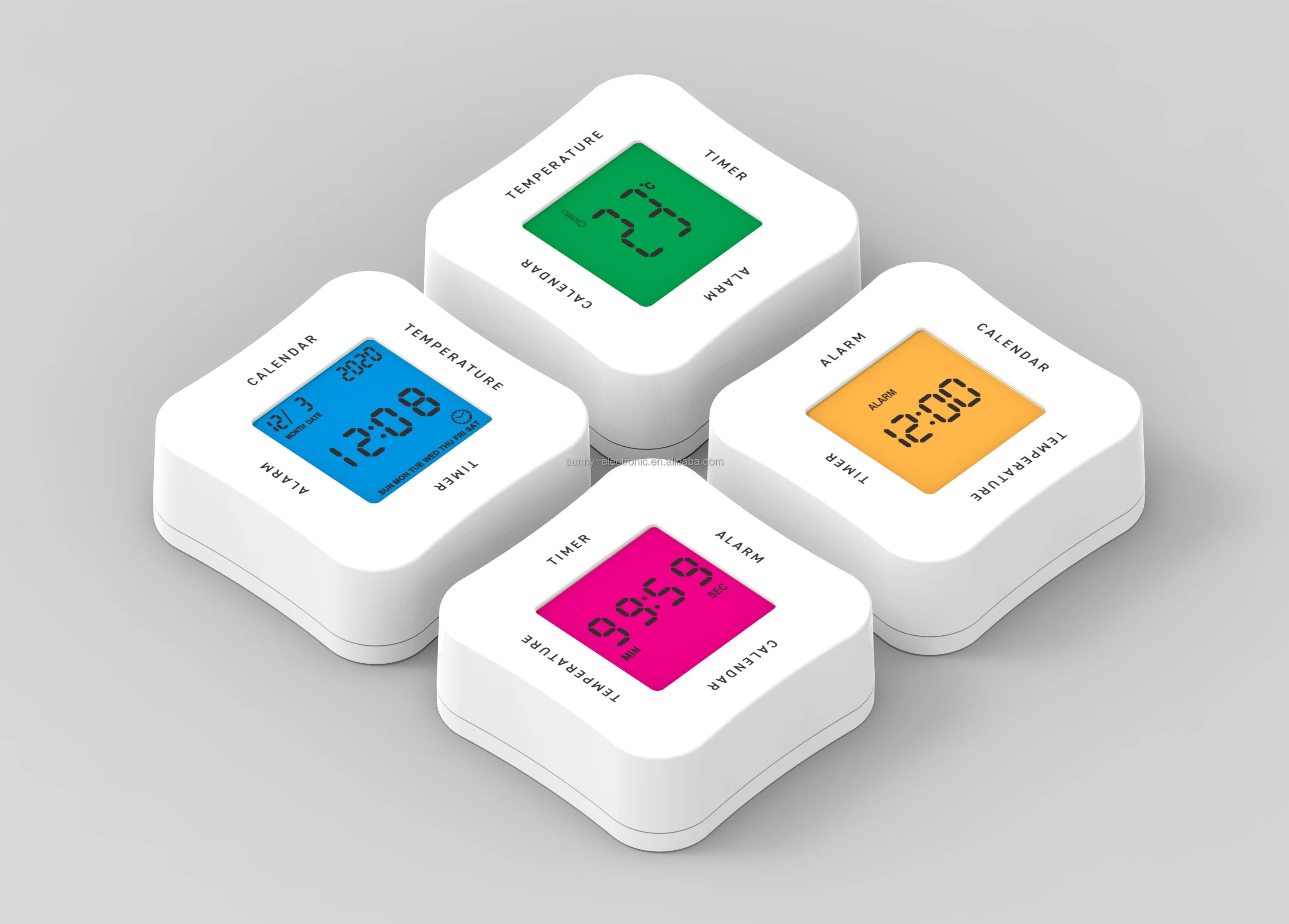 Multi-functional Digital Alarm Clock 4 in 1 Analog Table Alarm Clock Digital LCD Display