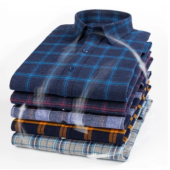 Cotton Long Sleeve Knitted Plus Size Loose Flannel And Cotton Shirts Overshirts For Men