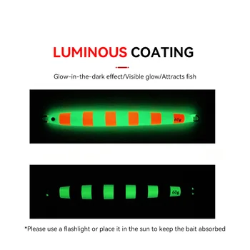 Cheery JL292 Printed Luminous Lead Artificial Hard Bait Long Casting Jigging Lure with Hooks for Sea Fishing – Metal Jig – view 5