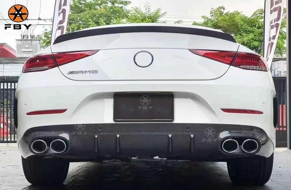High Quality B Style Carbon Fiber Rear Bumper Diffuser for Mercedes ...