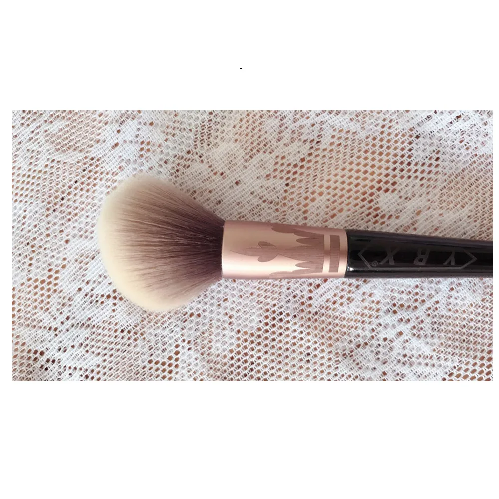 1 шт., кисть для пудры YRX S0021 с наконечником и узором, кисть для косметики и пудры для макияжа, коническая кисть с деревянной ручкой