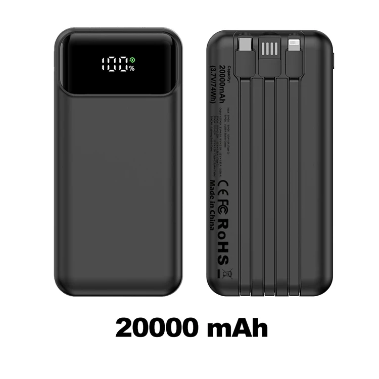 Portable charger power bank 40000mah powerbank pd 30w and qc 40 fast charging external battery pack with usbc led 3 outputs 2 inputs