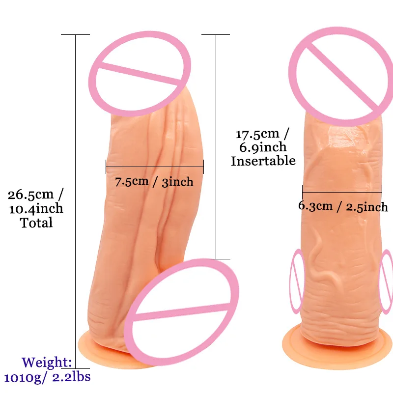 Large Size Simulation Penis Large PVC Brown Skin Color Black Female Appliances Adult Sex Toys Wholesale