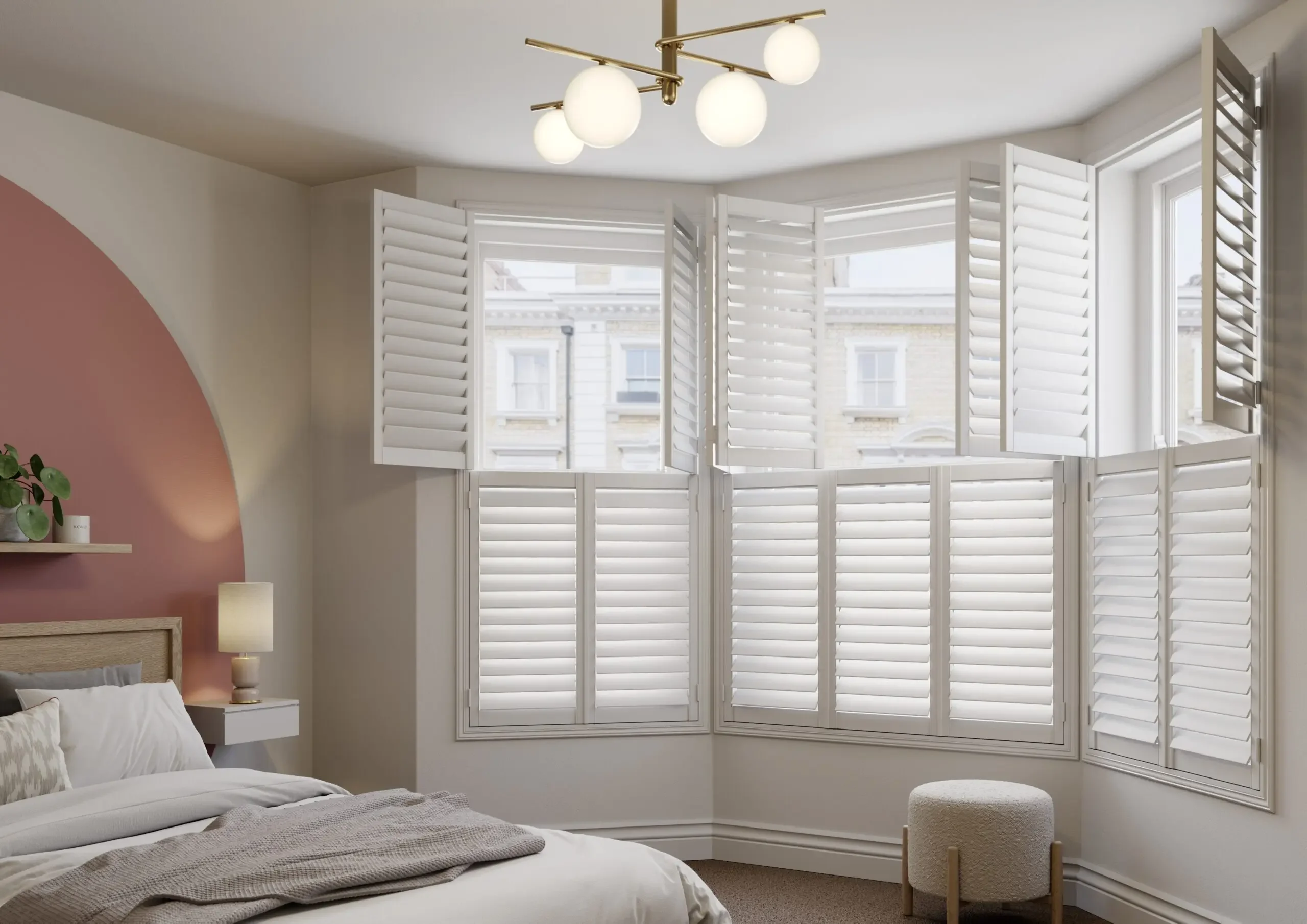Adjustable Tier-On-Tier Basswood Shutter Window Blinds Folding Door Shutter Plantat Plantation Shutters for Bedroom
