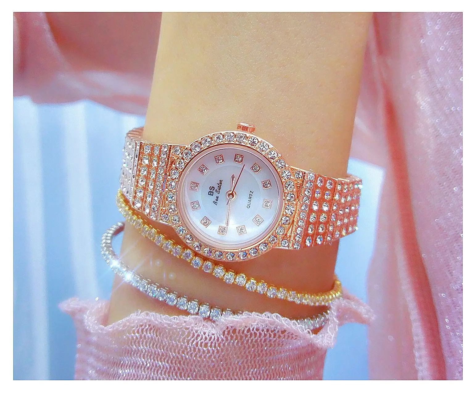 Bs Women Watch Famous Luxury Brands Diamond Ladies Wrist Watches Female  Small Wristwatch Rose Gold Watch Women Montre Femme 2021