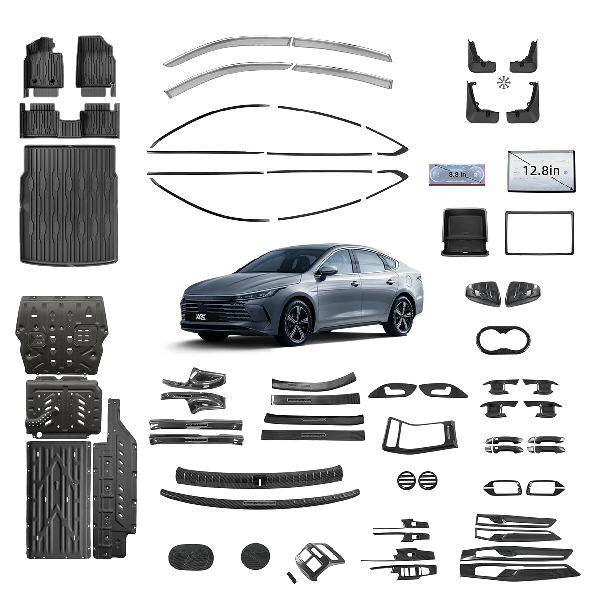 Chazor Interior Accessories for BYD Destroyer 05 Handle Cover Rear Air Vent Outlet Cover Carbon Fibre Design Accessory