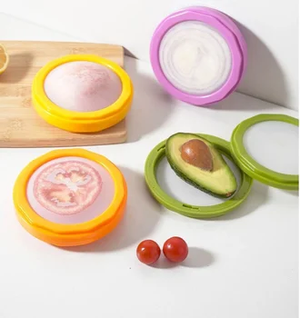 Reusable Silicone Square Storage Containers Set for Fresh Food Saver in Fridge for Vegetables and Fruits