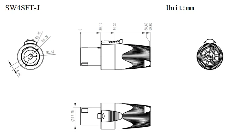 Professional Speaker Powercon Wire Connectors 40a Panel Audio Signal Female Plug 4 Pin 4Pins Loudspeakers Plastic Connector