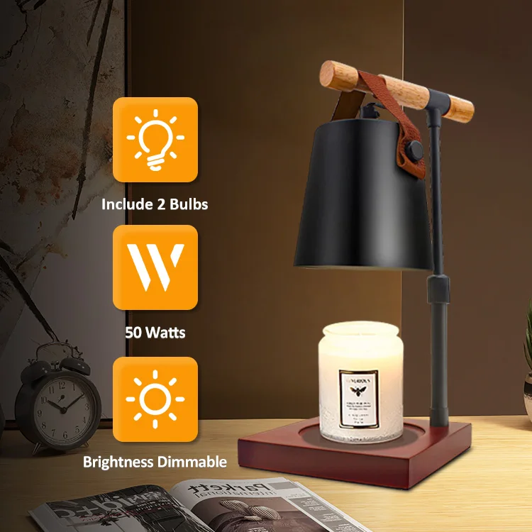 Wood Base Wholesale Candle Warmer Lamp Electric Metal Lamp Wax Melts