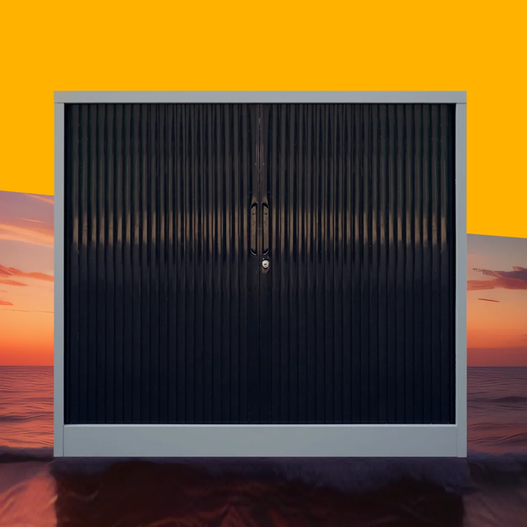 Modern Double Sliding Door Rolling Shutter Storage Steel Cabinet Tambour Door Top Filing Cupboard for Home School Hotel