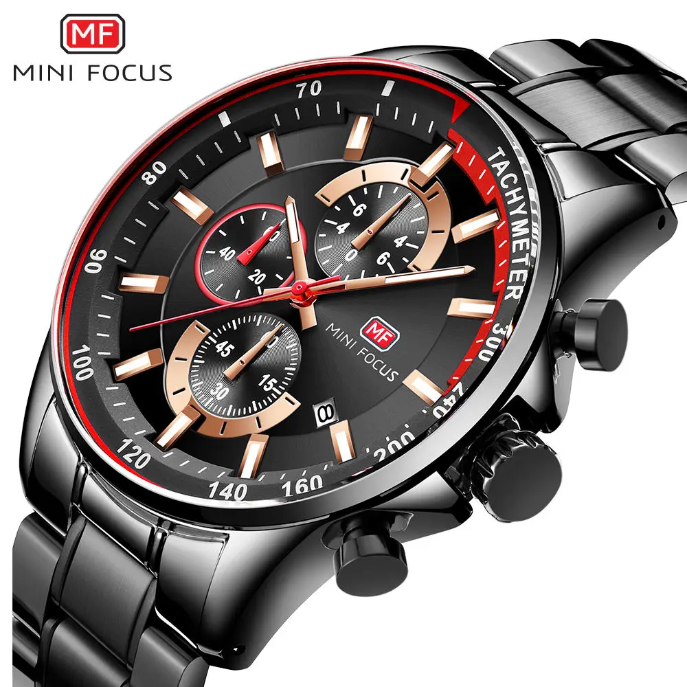 MINI FOCUS MF0218G Men's Quartz Watches - Waterproof Chronograph