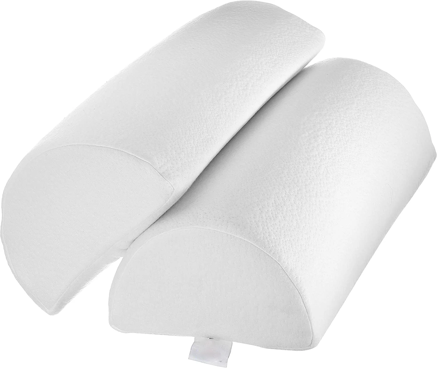 Half Moon Bolster Pillow for Legs Back  Foot Comfort with White Cotton Machine Washable Cover Premium Memory Foam Pillow