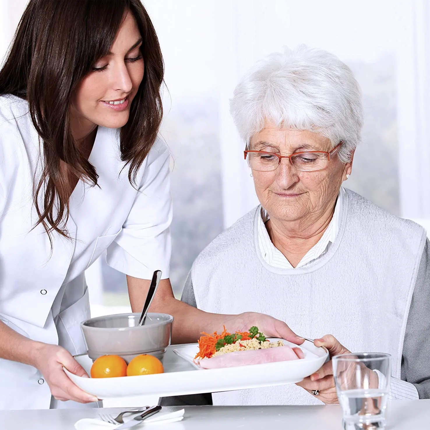 Custom Hospital Personalized Washable Absorbent Bibs For Adults And