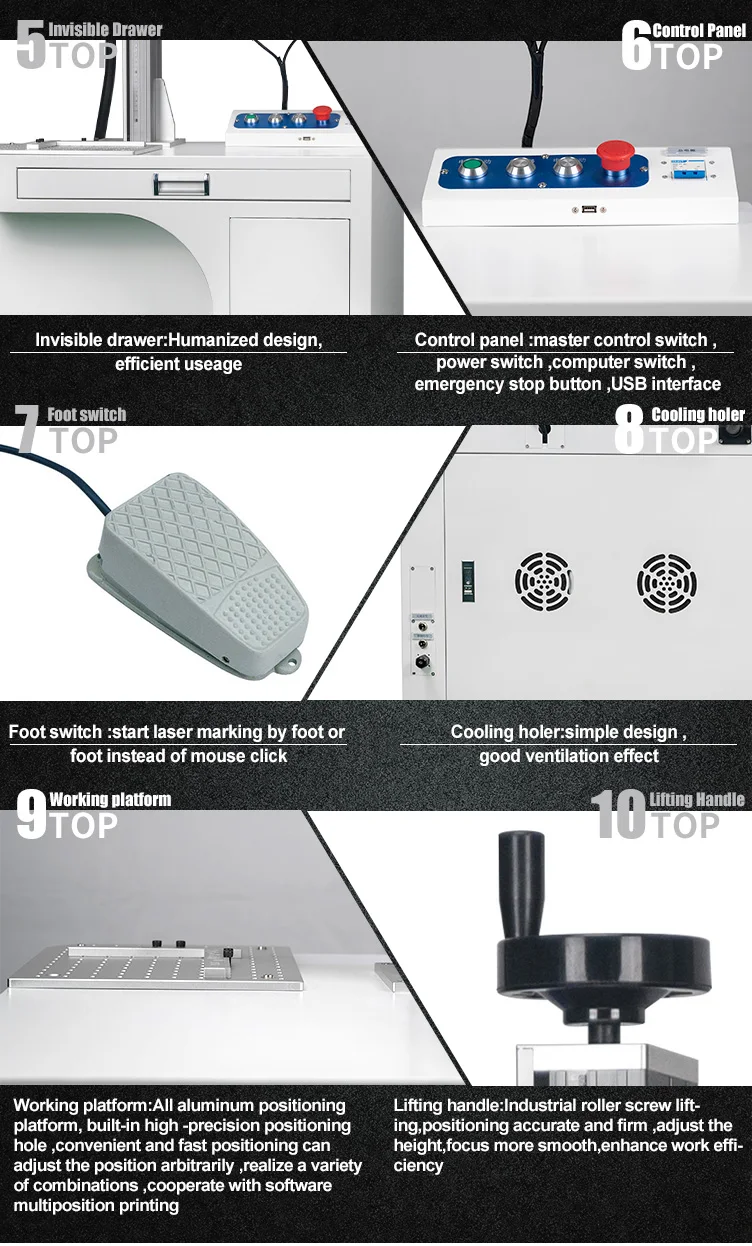 Máy Đánh Dấu Bằng Sợi Quang Raycus IPG JPT Mopa 20W 30W 60W Chất Lượng Cao Dành Cho Kim Loại Và Phi Kim Loại