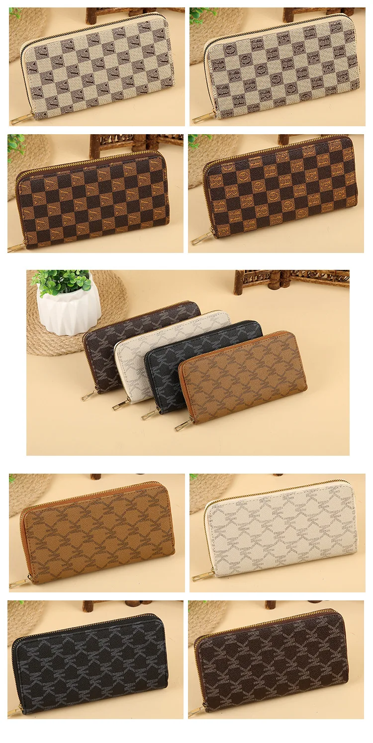 Classic old-fashioned Printed pattern women's wallet fashion trend women's mobile phones bag  women's   Luxury brand wallet