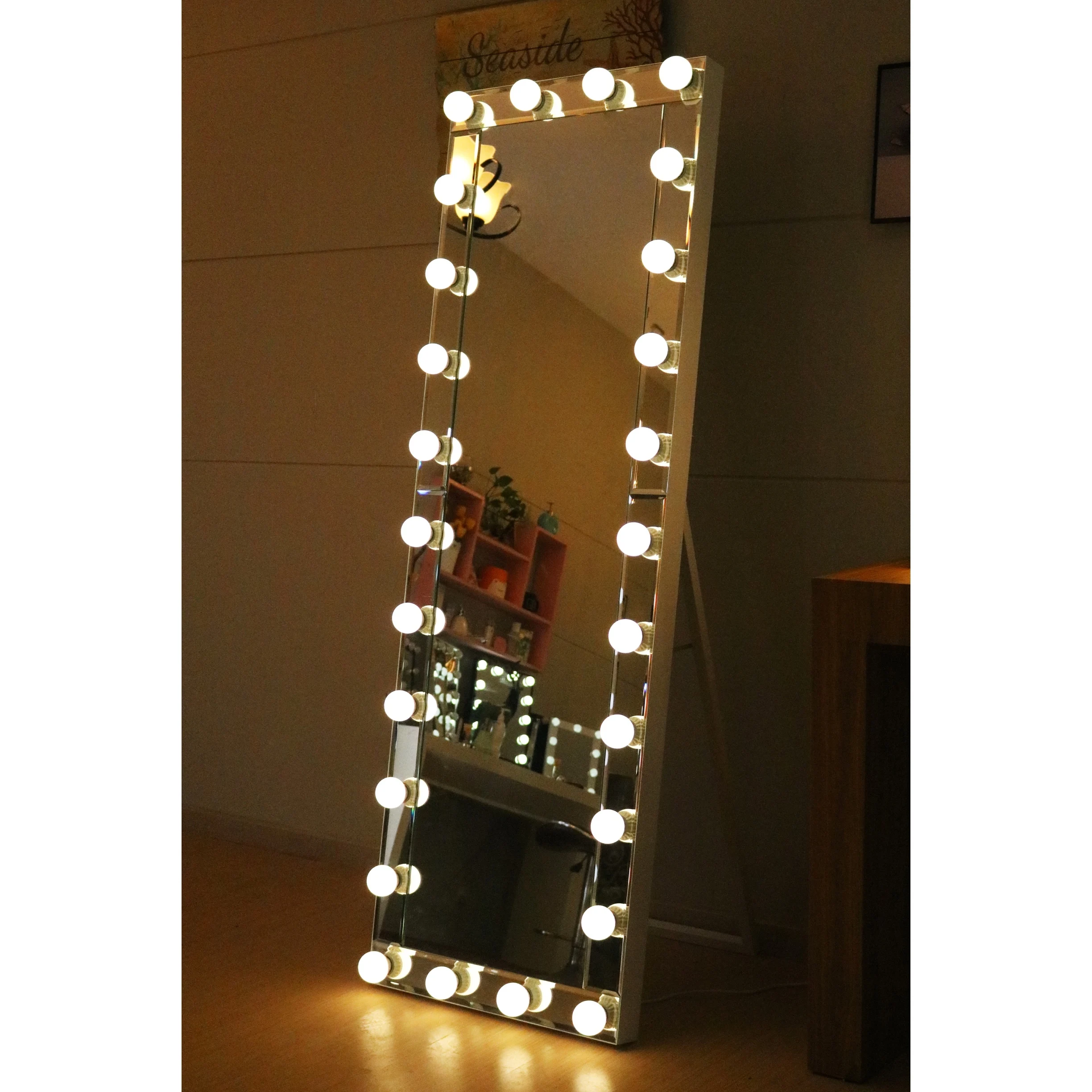 Dripex Espejo Maquillaje con Luz Grande, 58 x 46 cm, 15 Bombillas LED,  Dimmables 3 Colores de Luz, con Espejo de Aumento 10X, Puerto USB para  Cargar