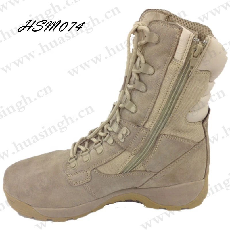 LXG,shock Resistant EVA+rubber Outsole Desert Shoes for Sale  8 Inch Side Zipper Design Outdoor Training Combat Boots HSM074