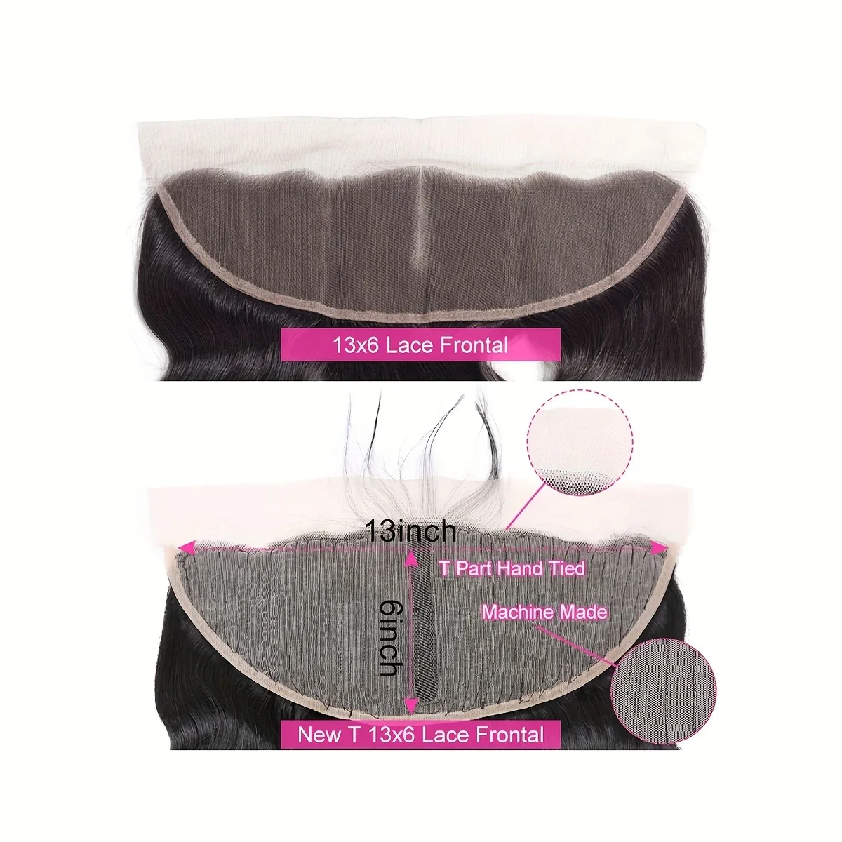 Chiusura profonda in pizzo sciolto 100% capelli umani T Part Lace Wig Chiusura capelli brasiliani Remy_voghion.com