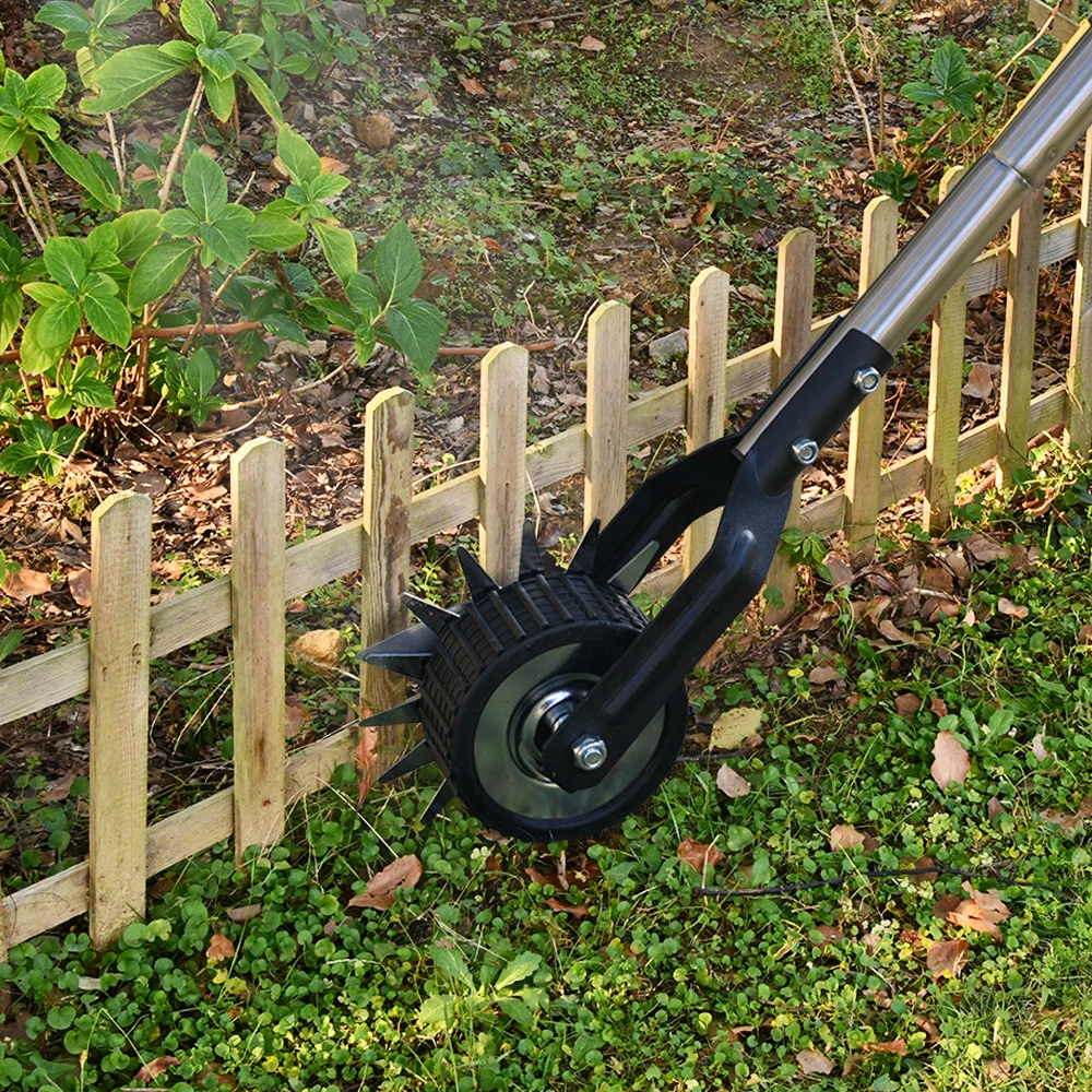 VERTAK Stainless Steel Adjustable 4 Sections Garden Rolling Manual Lawn ...
