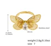 Anillo de Zirconia con Mariposa Dorada - No.7