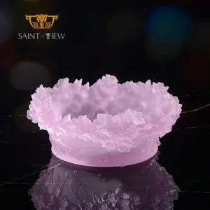 High Quality Crystal INS European Morden Luxury Wedding Romantic Sakura Fruit Plate Bowl Basin Manufacturers