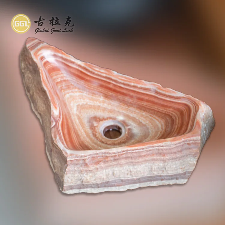 Custom Made Nature Stone Art Bathroom  Wash Stone Bowl Sink Basin