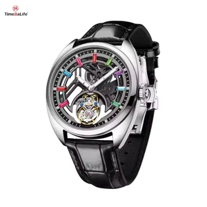 Luxury Skeleton Luminous Sapphire Crystal Tourbillon Mechanical Watch Men Fashion Gifts Diamond Tourbillon Watches