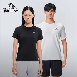 Pelliot Outdoor Quick Drying T Shirt 2026 Women's New Sweat-wicking and Breathable Sports Short-sleeved Casual High Elastic Tops