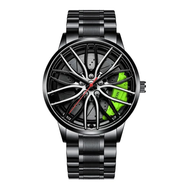 Retail Drop Shipping Custom logo Dial Unique Design Sports Fashion Waterproof Male Relogio Outdoor Car Rim Watch