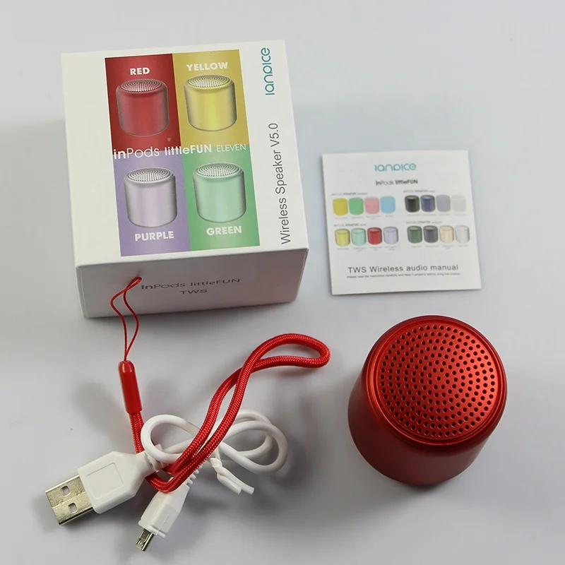 Mini Portable Ianpice Inpods Little Fun Wireless BT Speaker TWS Macaron Plating Colors USB Charging