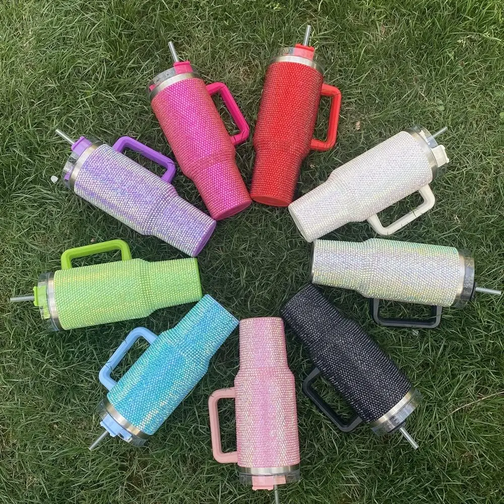 Bsbh 40 Oz Stainless Steel Double Wall Water Bottle Shiny Rhinestone ...